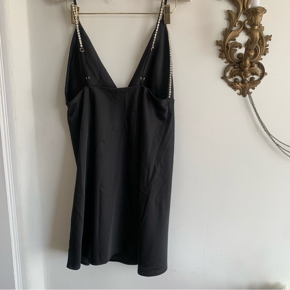 HOUSE OF HARLOW BLACK RHINESTONE MINI DRESS - Picture 5 of 9